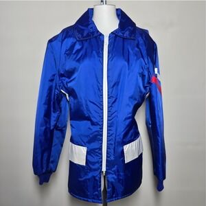 Retro‎ 70s Polaris Vintage Blue White Red Winter Track Jacket Full Zipper M/L